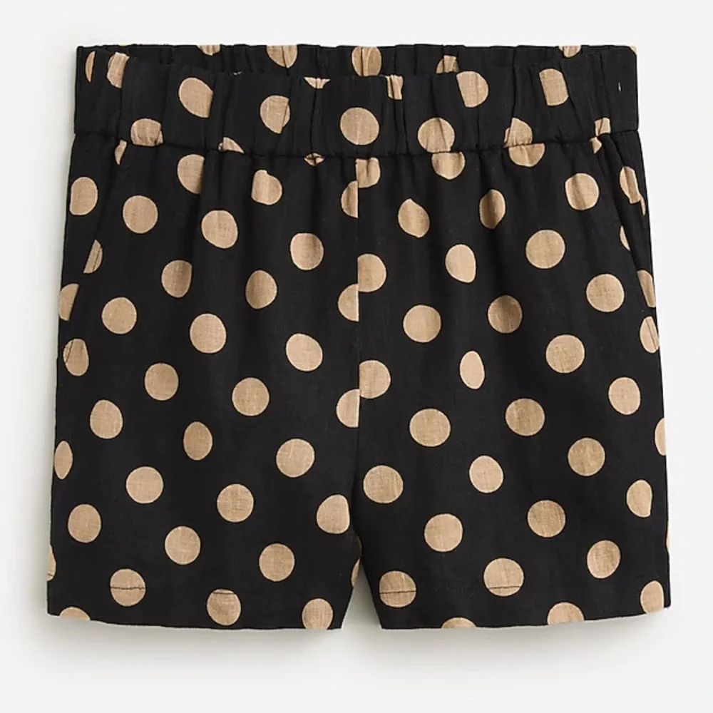 J CREW Tropez Shorts - Linen Dots - Small